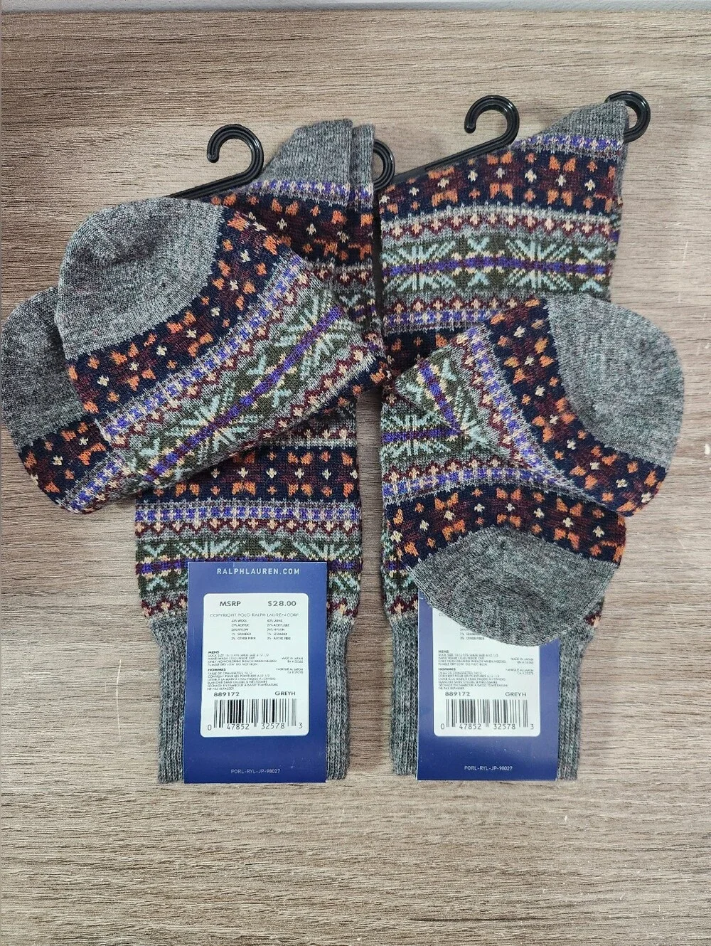 Polo Ralph Lauren Fair Isle Wool Blend Dress Socks